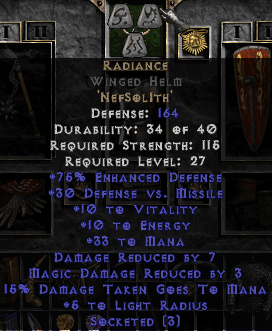 Radiance Rune Word in Winged Helm